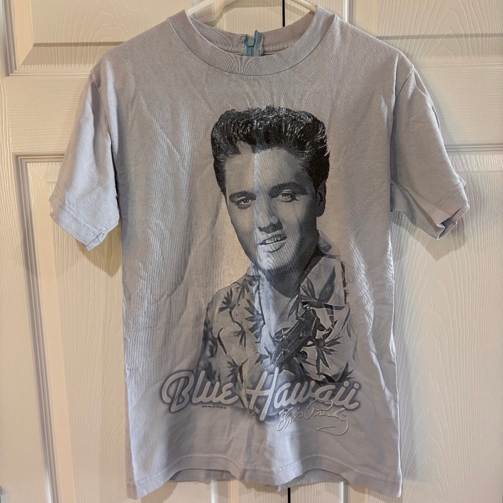 Vintage Elvis Presley Blue Hawaii Black and White Graphic Tee Size M
